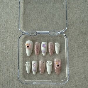 Cute Bear and Star Press-On Nails